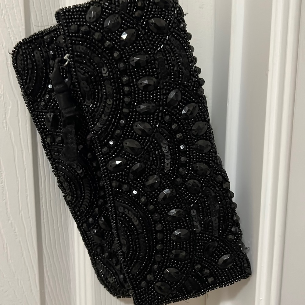 Aldo beaded and satin clutch/wristlet